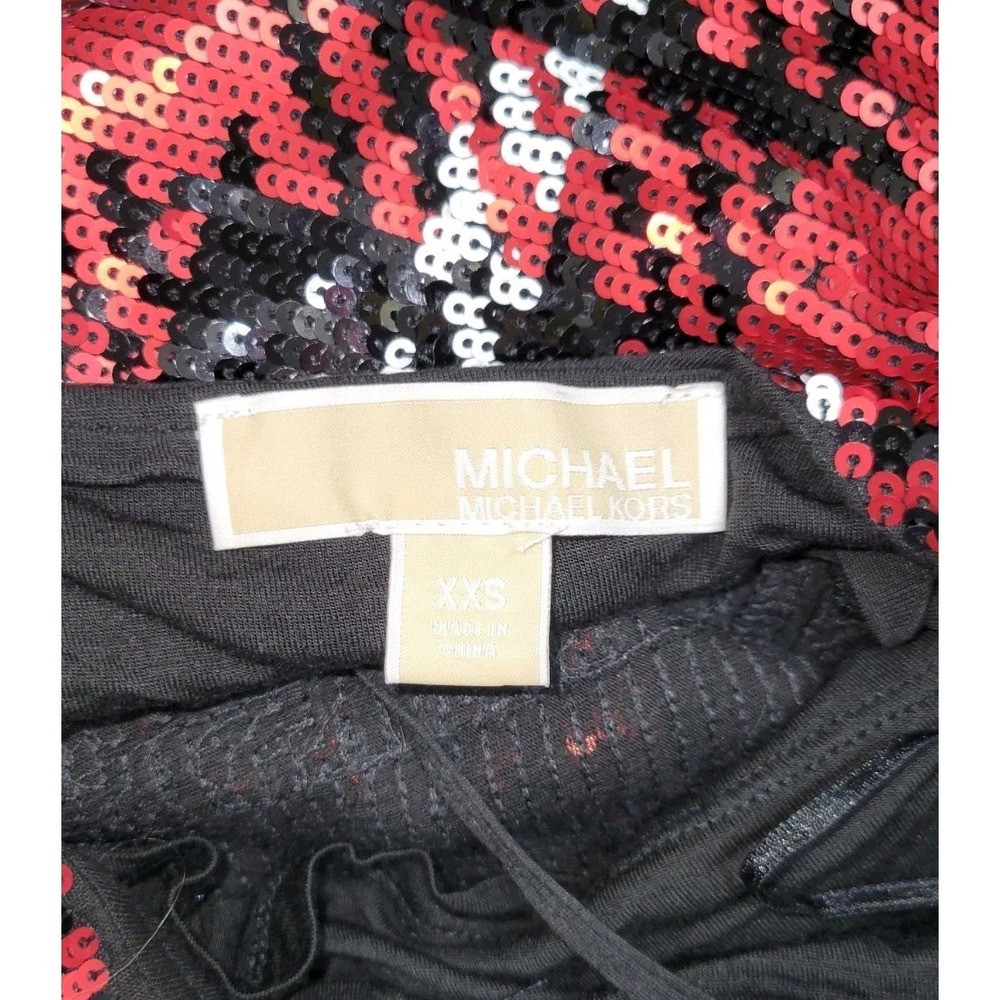 Michael Michael Kors Sequined Slip Dress Plaid Red And Black Size XS - Picture 5 of 10